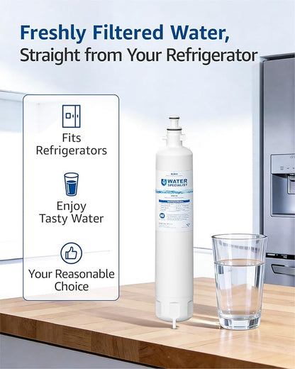 Waterspecialist WS619C Replacement for GE® RPWFE®, RPWF (Built-in CHIP) Refrigerator Water Filter, Compatible with GYS22GMNES, GYE22HSKSS, PYE22PELDS, GFE26GMKES, GFE28GYNFS, PFE28KYNFS, 3 Filters