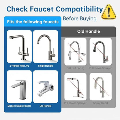 Water Filter for Sink Faucet,4-in-1 Faucet Water Filter with Filtration/Raw/Booster/Cleaning Mode, NSF42 Remove Chlorine & Odors,35”Hose and 360° Cleaning,Fits 95% of Kitchen Faucets,1*Filter, LJ209