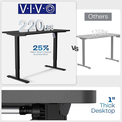 VIVO Electric 71 x 36 in Standing Desk, Memory Height Adjustment, 1B Series, Holds 220 lbs, Light Wood Top White Frame, DESK-KIT-1W7C-36