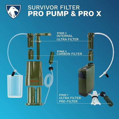 Survivor Filter - Carbon Replacement Filter | USA Tested - Compatible with PRO & PRO X Portable Emergency Water Filter