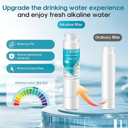 ICEPURE Alkaline RWF5800A-AL Refrigerator Water Filter Replacement for Frigidaire EPTWFU01, EWF02, Pure Source Ultra II, PureSource Ultra 2, GP006, BO022, MR022, SCWFTCTO, 4562222, Enhances PH, 2Pack