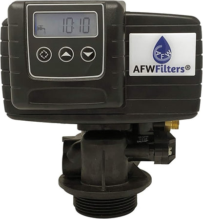 AFWFilters Whole House Water Softener System - Fleck 5600sxt Digital Meter Grain - includes bypass valve & brine tank with safety float (48k 1 Inch Bypass, Black Fine Mesh Resin)