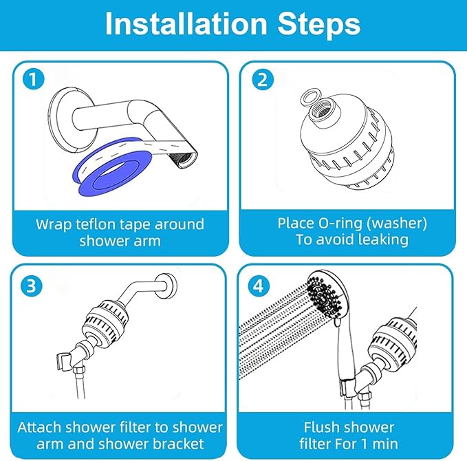Yodel Shower Filter with 2 Cartridge Chrome - Hard Water Softener, 99% Removes Chlorine & Impurities, Improves Skin & Hair Condition, Universal Fit for Shower Heads