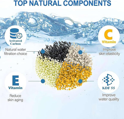 Bath Bathtub Shower Water Filter for Tub Faucet - Hard Water Softener - Remove Contaminants,Chlorine and Fluoride - Improves Skin, Hair and Nails Condition, White, BTBF-051