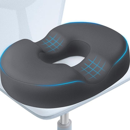 BlissTrends Donut Pillow Seat Cushion, Donut Chair Cushions for Postpartum Pregnancy & Hemorrhoids, Tailbone Pain Relief Cushion, Memory Foam Lifting Cushions for Office & home Chairs (Grey, XX-Large)