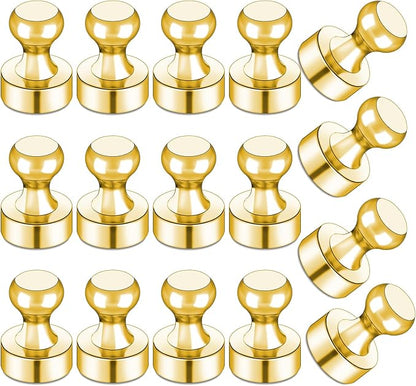 LOVIMAG Fridge Magnets 16Pcs Refrigerator Whiteboard Small Strong Magnet Classroom Kitchen Accessories Decorative Locker Set Decor Must Haves Office Calendar Refrigerador Magnetic Cute Crafts Gold