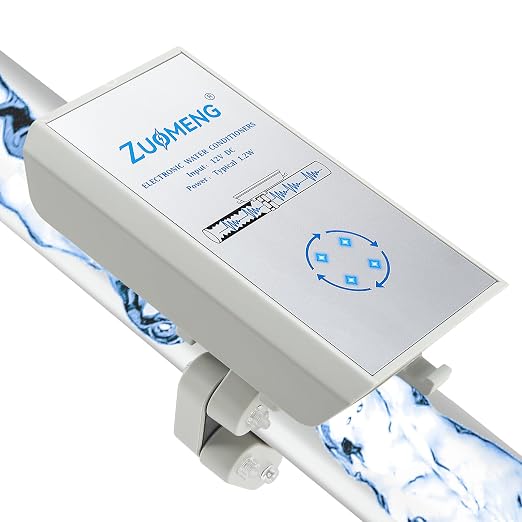 Electronic Water Descaler, Zuomeng Whole House Descaler with High Efficiency in Dissolving Scale for 1000-3000 sq ft Homes, 1” Pipes, Water Softener Alternative, No Chemicals, Salt or Filters