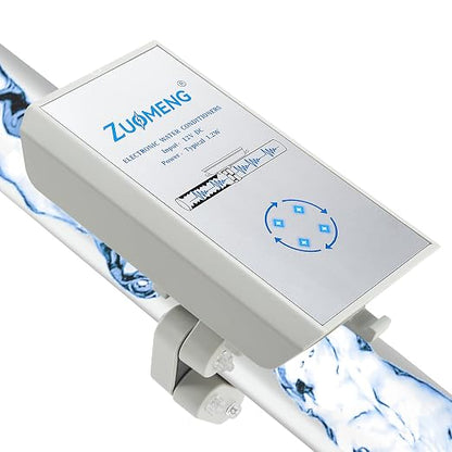 Electronic Water Descaler, Zuomeng Whole House Descaler with High Efficiency in Dissolving Scale for 1000-3000 sq ft Homes, 1” Pipes, Water Softener Alternative, No Chemicals, Salt or Filters