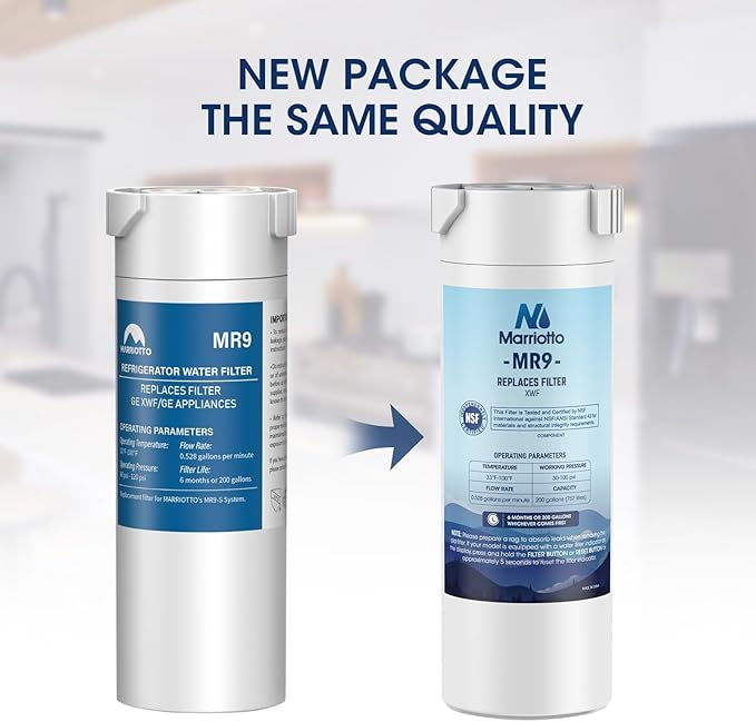MARRIOTTO XWF Water Filter Replacement for GE XWF Refrigerator Water Filter, 3 Pack (Not XWFE)