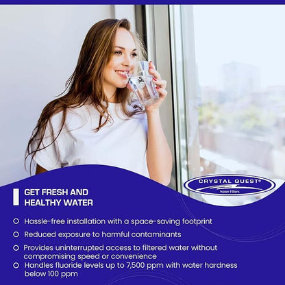 Crystal Quest SMART + Aluminum Oxide Water Filter Cartridge – Reduces Fluoride & Chlorine – 1-Micron Filtration for Clean, Great-Tasting Water – Long-Lasting Performance 4-5/8” x 20”