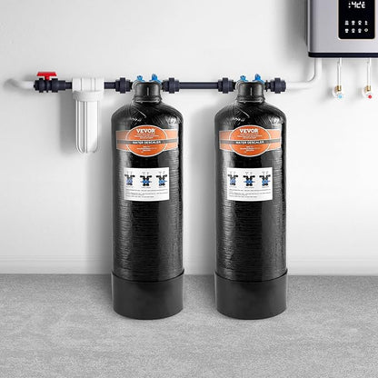 VEVOR Whole House Salt Free Descaler, Water Filter for City Water, 600,000 Gallon Whole House Water Descaler for All Kinds of Plumbing Pipes, 1" NPT & 3/4" NPT, for 2-3 Person Family