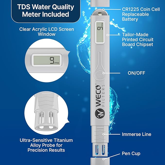 WECO VGRO Under Sink High Efficiency 75 Gallons Per Day Reverse Osmosis Drinking Water Filtration System with UV Post Treatment System & Installation Kit (VGRO-75UV)
