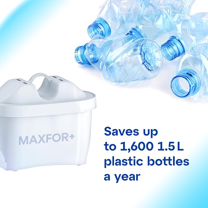 AQUAPHOR Water Filter Jug Amethyst with 1 X MAXFOR+ 200L Cartridge - Capacity 2.8L - Red