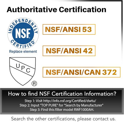ICEPURE PLUS 9990 NSF 53&42 Certified Replacement for Kenmore 46-9990, LG LT600P 5231JA2006B 5231JA2006A-S, KENMORECLEAR 9990, FML-2, LSC27931ST, LFX25960ST, RWF1000A Refrigerator Water Filter, 3PACK