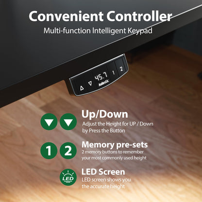 Electric Standing Desk, 71 x 31.5 Inches Height Adjustable Desk, Sit Stand up for Work Office Home, Ergonomic Rising Computer Table with Memory Preset, Black