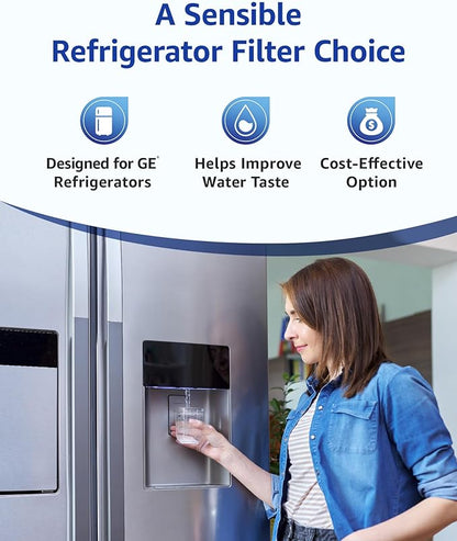 Overbest OB6013 Replacement for GE® MWF®, Smartwater® MWFP, MWFA, GWF, HDX FMG-1, WFC1201, GSE25GSHECSS, Kenmore® 9991, RWF1060 Water Filter, 3 Filters
