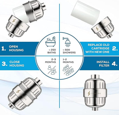 SparkPod Luxury Filtered Shower Head Set 23 Stage Shower Filter - Reduces Chlorine and Heavy Metals - High Pressure Showerhead Filter (6" Square, Vintage Oil-Rubbed Bronze)