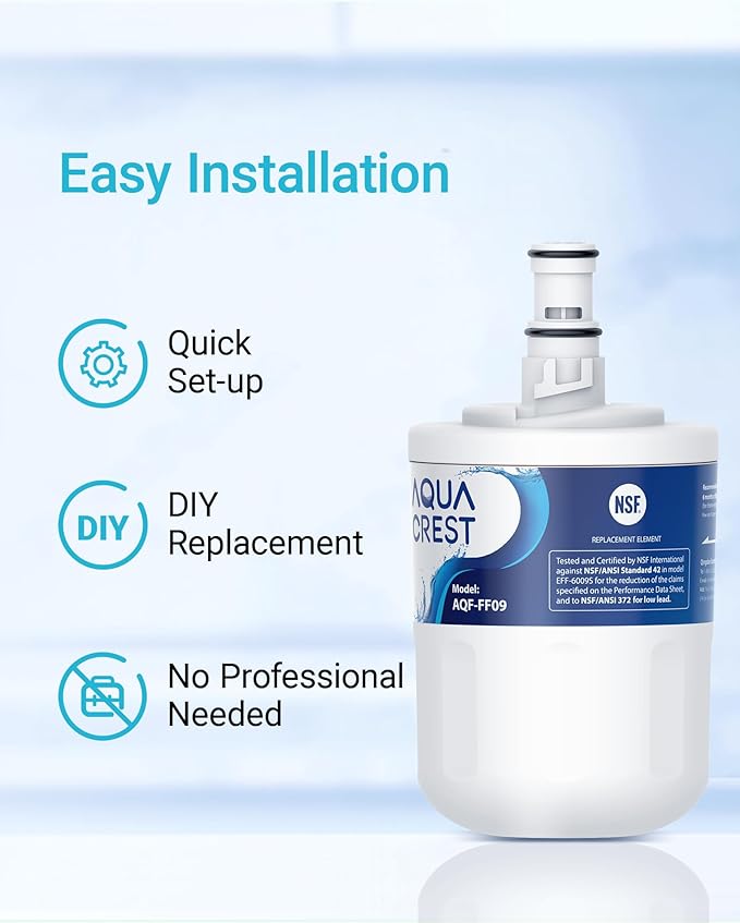 AQUA CREST 8171413 Refrigerator Water Filter, Replacement for Whirlpool 8171413, 8171414, EDR8D1, Kenmore 46-9002 (Pack of 3)
