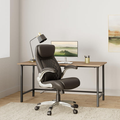 Ergonomic Office Chair Premium Microfiber Leather Adjustable Lumbar Support & Armrests, High Back Comfy Desk Gaming Chairs Executive Computer Swivel Chair Tilt Function(Posture,Black)