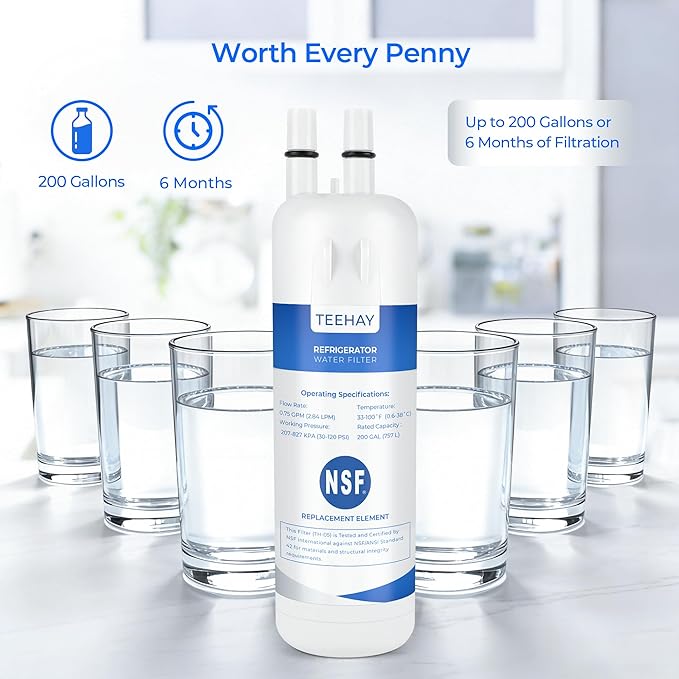 TEEHAY 9081 Water Filter Replacement, Compatible with Whirlpool P5WB2L, P4RFWB, Kenmore P4RFKB2, Kenmore 9930, 46-9930, 9081, 46-9081, 9930P, 469930, 04609930000 (2 Pack)