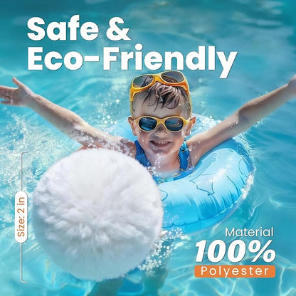 4.6 lbs Pool Filter Balls for Sand Filters, Reusable White Filter Media Balls for All Sand Filter Systems, Efficient & Lightweight Pool Sand Filter Balls, Replaces 150 lbs Pool Filter Sand