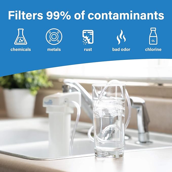 PuroSmart High Flow RO System Home Water Treatment System | Compact RO System Mounts Directly onto Faucet | Great for Apartments & Rentals | Applied Membranes PSFM50 (Faucet Mount RO System)…