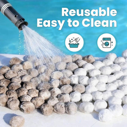 4.6 lbs Pool Filter Balls for Sand Filters, Reusable White Filter Media Balls for All Sand Filter Systems, Efficient & Lightweight Pool Sand Filter Balls, Replaces 150 lbs Pool Filter Sand