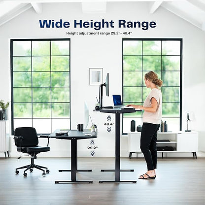 VIVO Electric 71 x 36 in Standing Desk, Memory Height Adjustment, 1B Series, Holds 220 lbs, Light Wood Top White Frame, DESK-KIT-1W7C-36