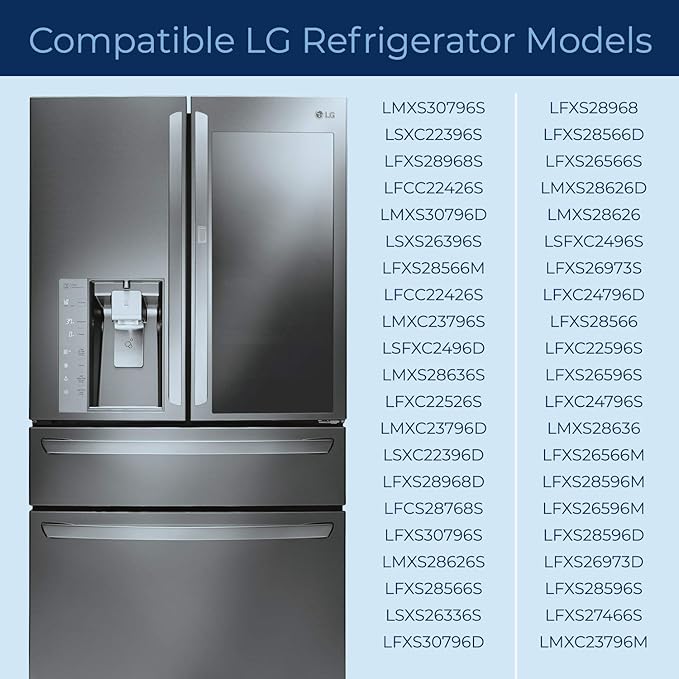Pureline LT1000PC Refrigerator Water Filter Replacement for LG LT1000P, ADQ747935, MDJ64844601, Kenmore 46-9980 and LT120F Air Filter (3 Pack)