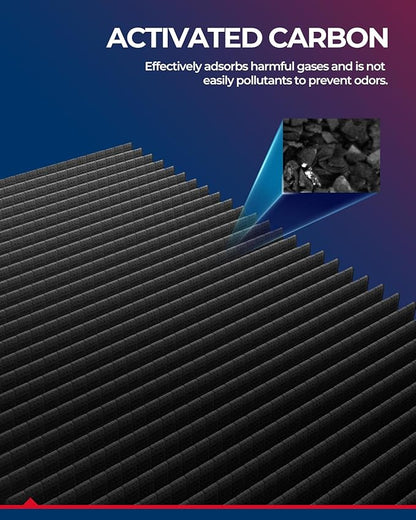 KAX Cabin Air Filter with Activated Carbon, CF10373 Replacement for Volkswagen Jetta, Passat, Tiguan, Beetle, Golf, CC, Rabbit, GTI, R32, Audi A3, A3 Quattro, Q3, TT, Passenger Compartment Air Filter