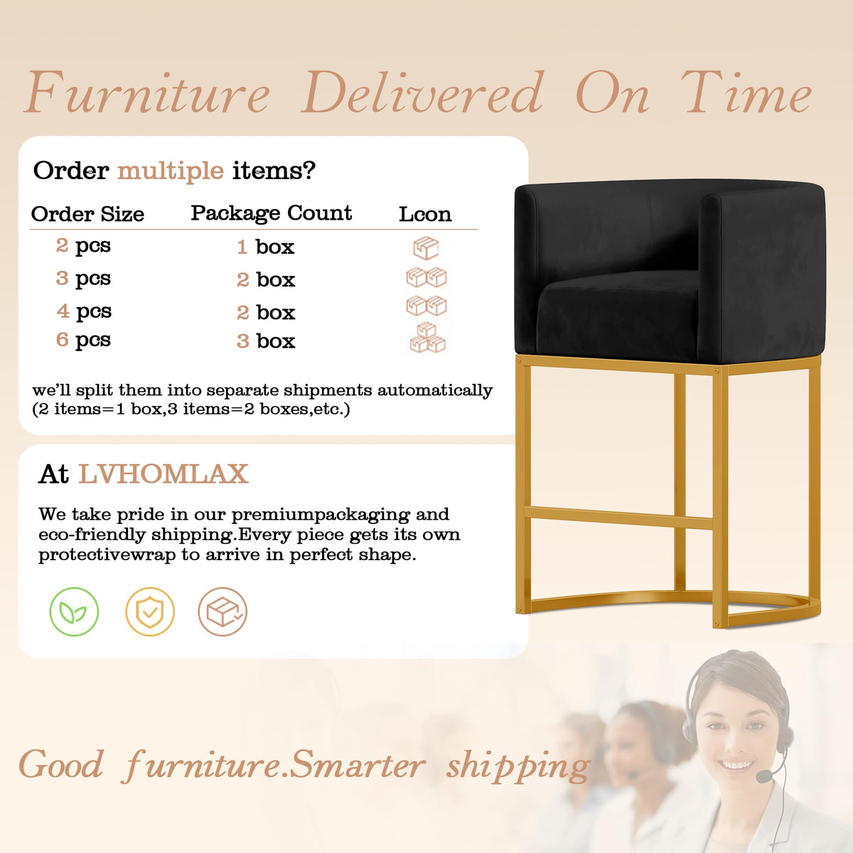 Modern Counter Height Bar Stools,Bar Stools Set of 3,Velvet Fabric Upholstered Barrel Barstools with Backs,24'' Kitchen Island Chairs,Metal Gold Frames,Ink Black Velvet