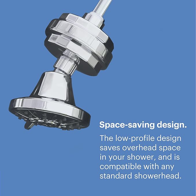 Brondell Shower Filter VivaSpring, Compact Brushed Nickel – High Output, 100% High-Purity KDF Filtration, With FF-30 Filter Cartridge, Filtered Shower Water for Healthier Skin & Hair