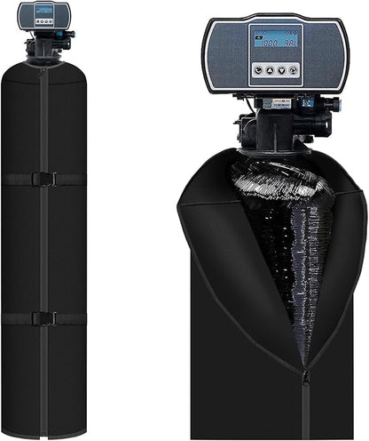 Water Softener Tank Jacket, 3mm Neoprene Water Softener Cover Insulated All-Weather Protection, Heavy Duty Tank Cover to Prevent Sweating, 12''D x 52''H- Black