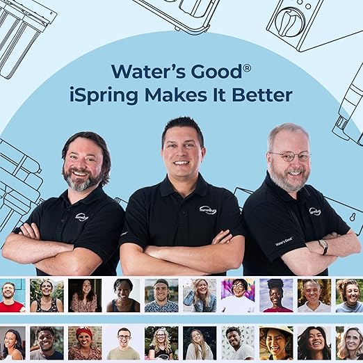iSpring 3-Stage Whole House Water Filter System, Reduces Iron, Manganese, Hydrogen Sulfide, Heavy Metals, Chlorine, Sediments, 10” x 4.5” Filters, 1” Inlet/Outlet, Model: WGB31B-MKS