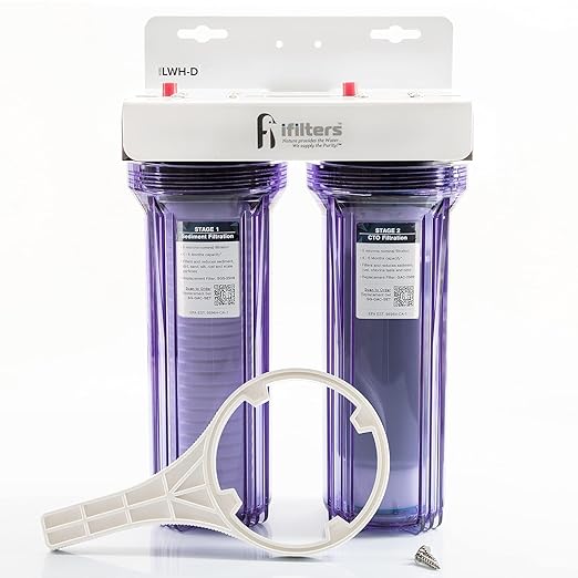 2-Stage Whole House Filter System for City and Well Water (GEN2/V2) Removes Contaminants, Sediment, Chemicals, Chlorine, VOCs, Odor, Taste, Rust, and More | Commercial Grade | iFilters