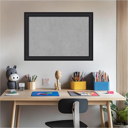 Amanti Art Black Framed Magnetic Board 19x27 Medium Vision Board for use with Magnets, 100% Metal Sheet to Display Items as Office Decor or for Home Organization in mudroom, Kitchen or Kids Room