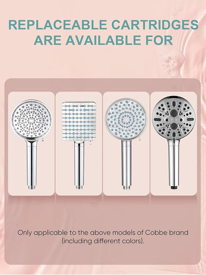 Cobbe 1 Pack Replacement Filters for Handheld Shower Head - UPGRADE FILTERING DURATION - Remove Chlorine - Reduces Dry Itchy Skin