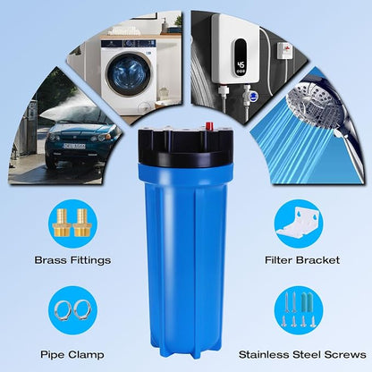 H&G Lifestyles Inline Water Softener for Water Heater, Scale Inhibitor | Whole House Water Descaler,Anti-Scale Buildup,Remove Calcium Magnesium,Soften Water,Water Heater Sediment Buster