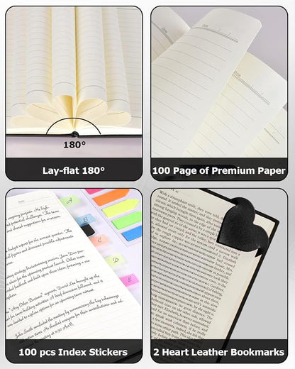 Hardcover Executive Notebooks, A5 PU Leather Lined Journal Notebook, 200 Pages Thick Paper Subject Notebooks for School,Work,Home Writing Business Notebook, Diary Book ，Halloween Pumpkin Cabin