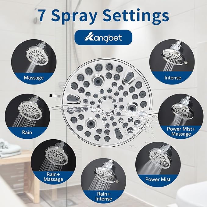 Filtered Shower Head for Healthier Hair & Skin – Removes Chlorine & Heavy Metals,Shower Head Filter for Hard Water Protect Colored Hair, And Soothe Dry Skin (Chrome)