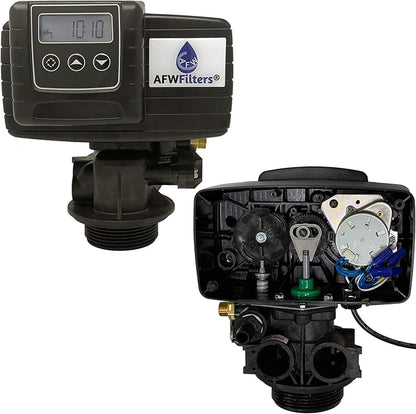 AFWFilters 1.5 Cubic Foot (48k) Whole Home Water Softener with Durable 10% Crosslink Resin, 1" Plastic MNPT Connection, and Black Tanks