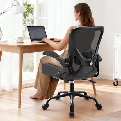 Office Chair - Ergonomic Breathable Mesh Desk Chair with Adjustable Lumbar Support and Flip-up Armrests - Executive High Back Rolling Swivel Comfortable Computer Gaming Chair for Home Office