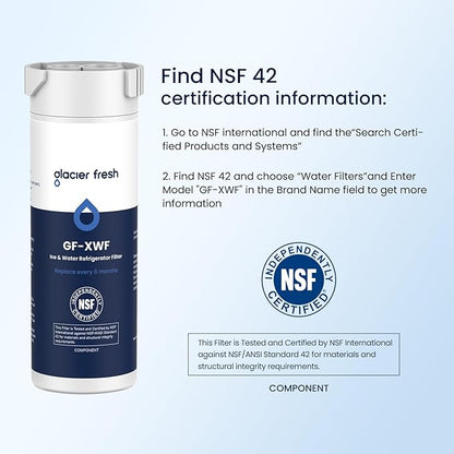 GLACIER FRESH XWF Replacement for GE XWF Refrigerator Water Filter Pack of 4 (Not XWFE)