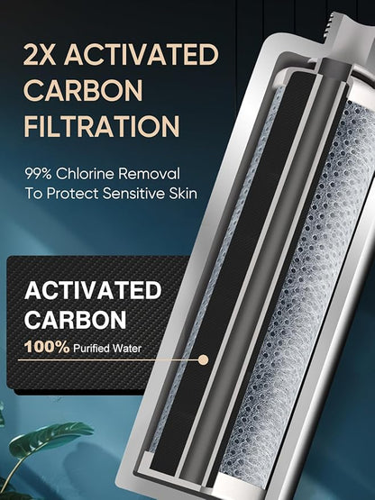 Cobbe 4 Pack Replacement Filters for Handheld Shower Head - 2.0 Carbon Shower Head Filter System - Removes Over 99% Chlorine - Reduces Dry Itchy Skin from Hard Water