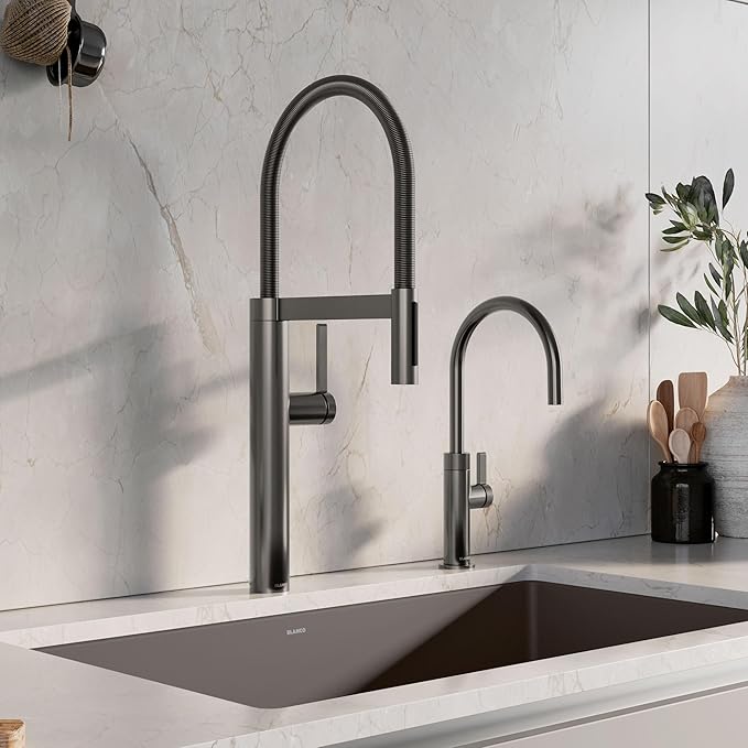 Blanco 527475 Culina II Pull-Down Semi-Pro Kitchen Faucet - 1.5 GPM - Satin Dark Steel