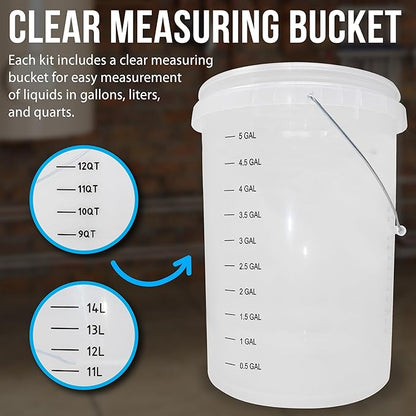 DrainX Tankless Water Heater Flushing Kit Includes Pump, Hoses, 5-Gallon Bucket, Concentrated Vinegar, and Replacement Filter for Rinnai Systems