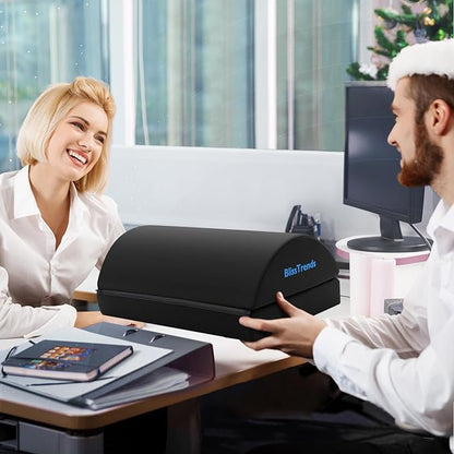 BlissTrends Foot Rest for Under Desk at Work-Versatile Foot Stool with Washable Cover-Comfortable Footrest with 2 Adjustable Heights for Car,Home and Office to Relieve Back,Lumbar,Knee Pain-Black
