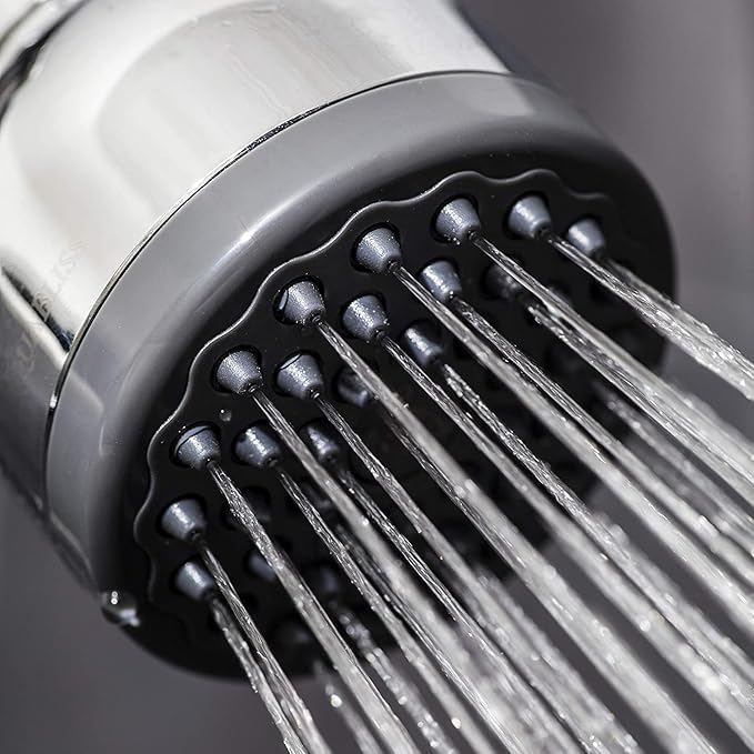 AquaBliss TurboSpa 3 Inch High Pressure Shower Head w/Flow Restrictor Melts Stress into Bliss at Full Power. 42 Nozzle Wide Spray High Flow Showerhead Drenches You Fast, No Dry Spots Guaranteed