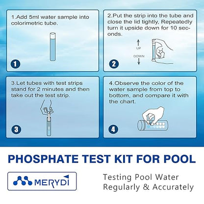 Phosphate Test Kit for Pool,50 Strips Phosphate Test Strip
