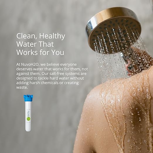 NuvoH2O Replacement Cartridge for Home System, Citrus Filtered, Salt-Free Water Filter System + Water Softener – Healthy & Pure Water – Removes Hard Water Build Up
